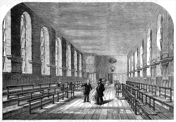 The upper schoolroom of Merchant Taylors' School, 1862. Creator: Unknown.