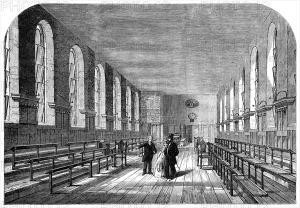 The upper schoolroom of Merchant Taylors' School, 1862. Creator: Unknown.