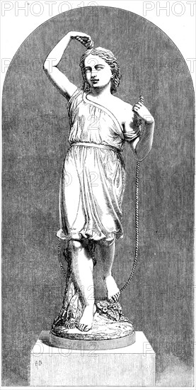 The International Exhibition: Thorneycroft's "Skipping Girl", statuette...by Minton and Co., 1862. Creator: Unknown.
