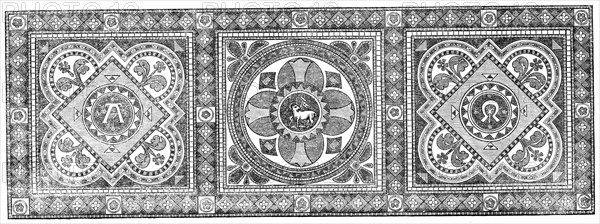 The International Exhibition: mosaic pavement by Minton, 1862. Creator: Unknown.
