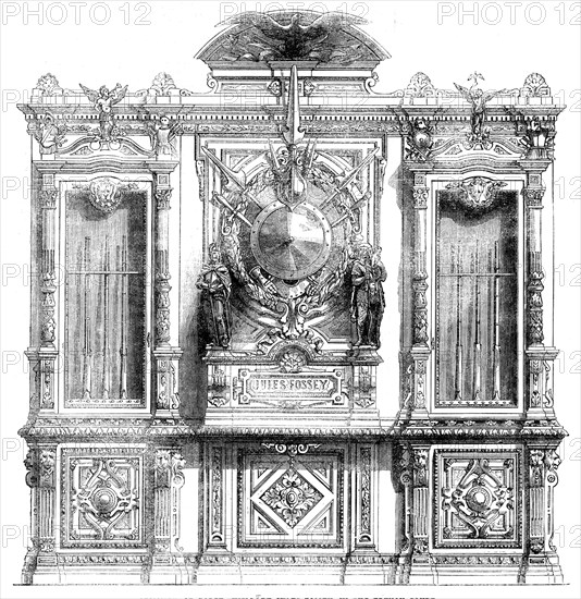 The International Exhibition: armoury, or porte-fusils, by Jules Fossey, in the French Court, 1862. Creator: Unknown.