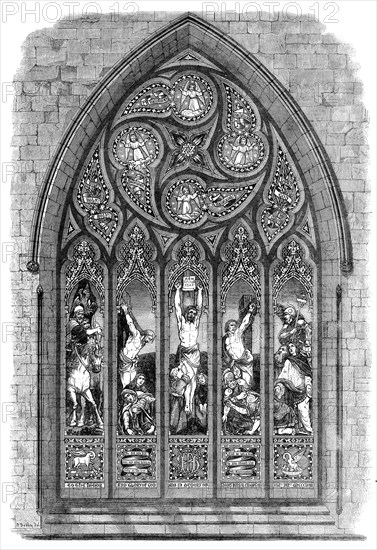 The International Exhibition: stained-glass window by Messrs. J. Ballantine and Son..., 1862. Creator: Unknown.