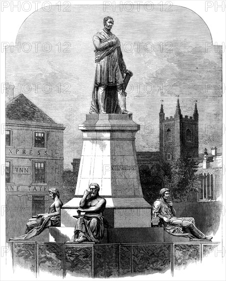 The Monument to George Stephenson at Newcastle-on-Tyne, 1862. Creator: Mason Jackson.