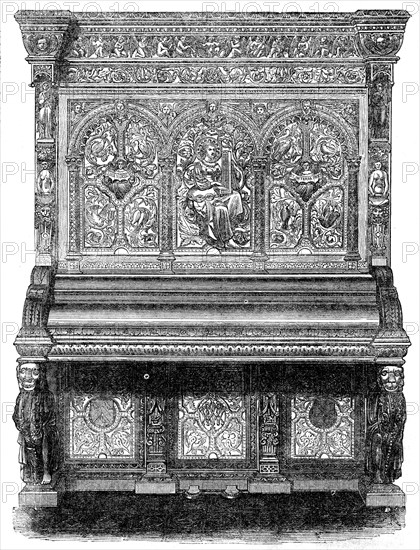 The International Exhibition: pianoforte by Messrs. Allison, of Wardour-street, 1862. Creator: Unknown.