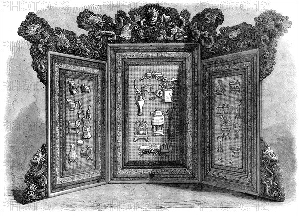 The International Exhibition: screen in the Chinese Court, 1862. Creator: Unknown.