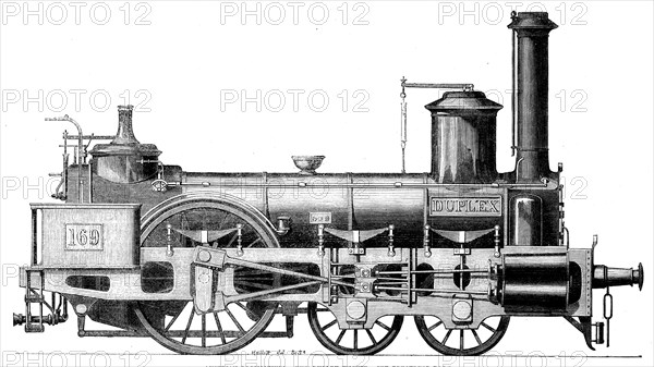 The International Exhibition: Austrian locomotives - the Duplex engine, 1862. Creator: Mallett.