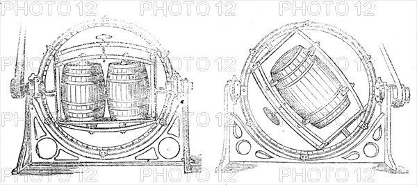 The International Exhibition: Robinson's cask-cleaning machine, 1862. Creator: Unknown.