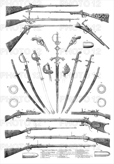 Small arms in the International Exhibition, 1862. Creator: Unknown.