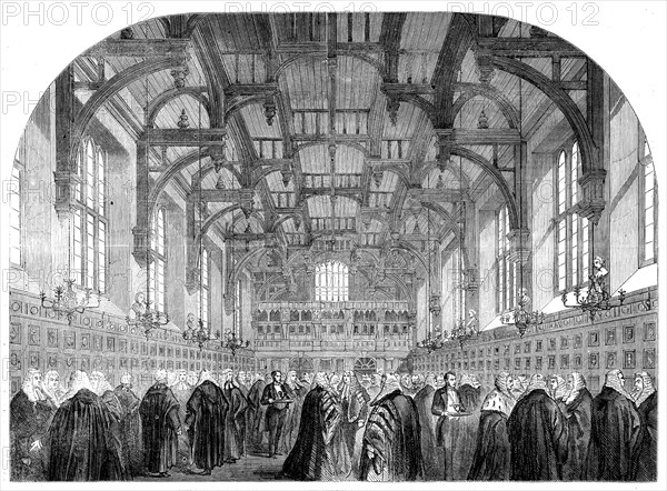 The Lord Chancellor receiving the Judges in the Middle Temple, 1862. Creator: Unknown.