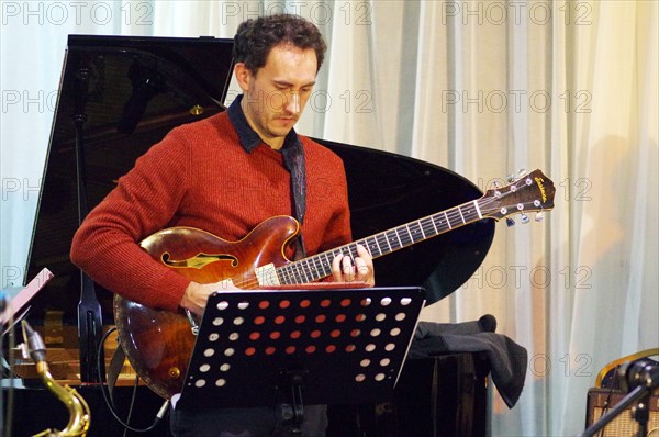 Alex Monk, Stan Sulzmann’s Neon Orchestra, Watermill Jazz Club, Dorking, Surrey, Nov 2023. Creator: Brian O'Connor.