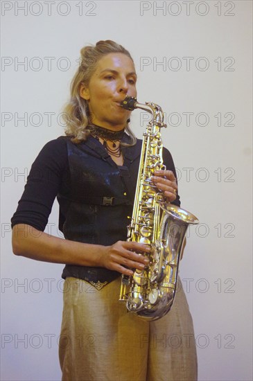 Aleksandra Topczewska, Gary Crosby Sextet, National Jazz Archive, Loughton, Essex, Oct 2023. Creator: Brian O'Connor.