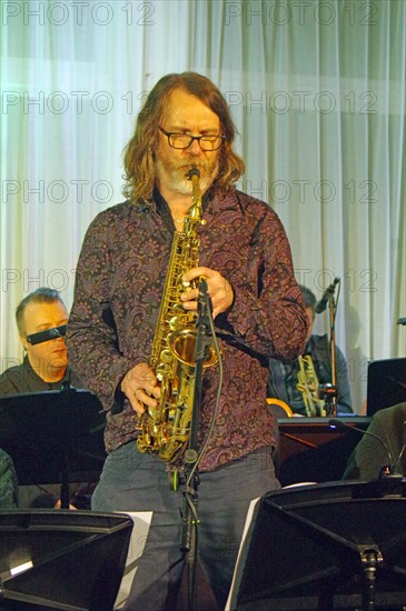 Martin Hathaway, Stan Sulzmann’s Neon Orchestra, Watermill Jazz Club, Dorking, Surrey, Nov 2023. Creator: Brian O'Connor.