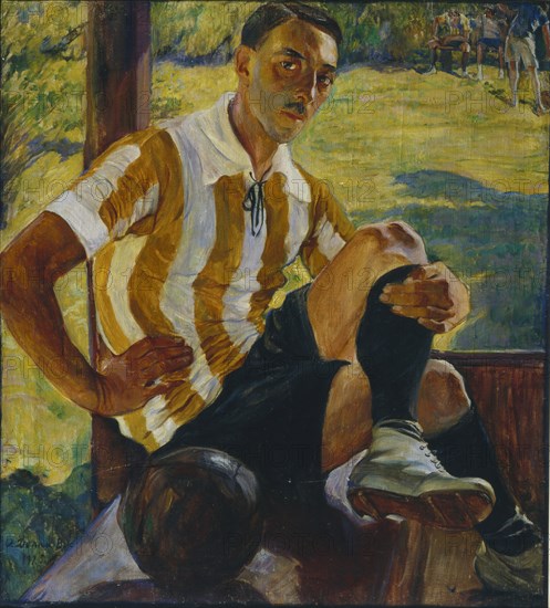 Footballer, 1925. Artist: Della-Vos-Kardovskaya, Olga Ludvigovna (1875-1952)