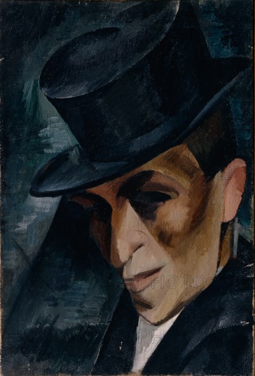 Portrait of a Man in Top Hat, 1915. Creator: Osmiorkin, Alexander Alexandrovich (1892-1953).