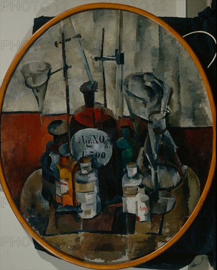 Still Life. Glass Vessels, 1919. Creator: Osmiorkin, Alexander Alexandrovich (1892-1953).