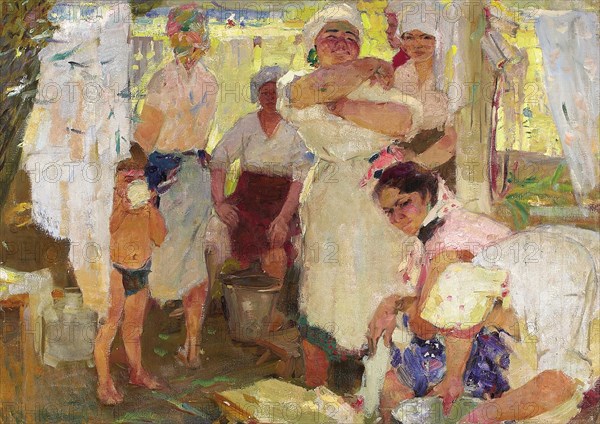 Washing Day, 1934. Creator: Kotov, Pyotr Ivanovich (1889-1953).