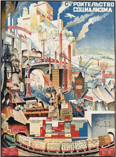 Building Socialism, 1927. Creator: Kotov, Nikolai Grigoryevich (1889-1953).