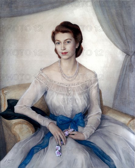 Portrait of the Princess Elizabeth, Duchess of Edinburgh, 1948. Creator: Sorin, Saveli Abramovich (1878-1953).