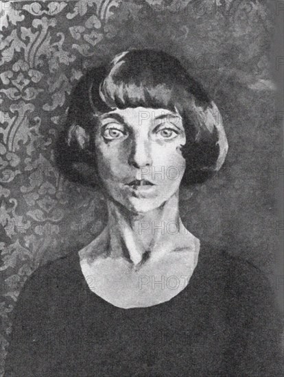 Portrait of the poet Marina Tsvetaeva (1892-1941). Creator: Vysheslavtsev, Nikolai Nikolayevich (1890-1952).