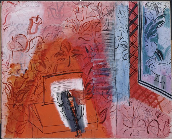 Still Life with a Violin. Homage to Bach, 1952. Creator: Dufy, Raoul (1877-1953).