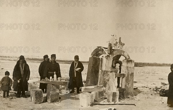 The gates of a snow town near the village of Ladeyskoye, Krasnoyarsk District, 1800.  Creator: Unknown.