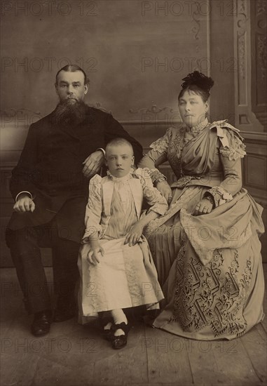 Group photo of the family of merchant Egorov Alexander Mikhailovich, 1880.  Creator: Unknown.