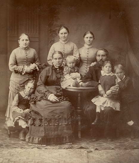 Group photo of Yakov Mamontov's family, 1883. Creator: Unknown.