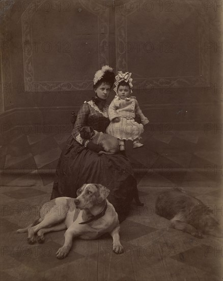 Paired portrait of a young woman and child, 1890. Creator: Unknown.