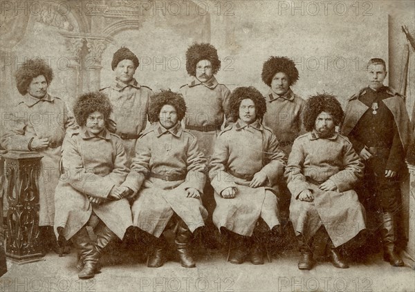 A group of military Cossacks, 1880. Creator: Unknown.