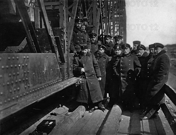 West-Siberian Railroad. Bridge Across the Ob River. Examination of a Sag Using..., 1892-1896. Creator: Unknown.