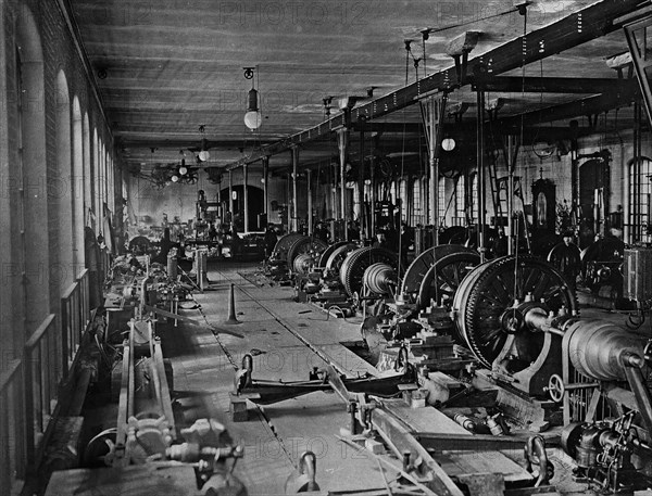 West-Siberian Railroad. Main Workshop of the Omsk Station. The Turning Shop, 1892-96. Creator: Unknown.