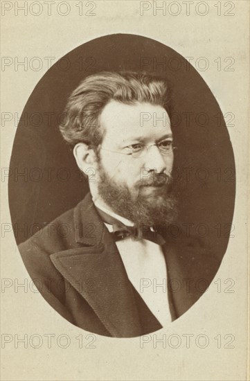 Solomon Lazarevich Chudnovsky, head-and-shoulders portrait, facing right, between 1880 and 1886. Creator: Unknown.