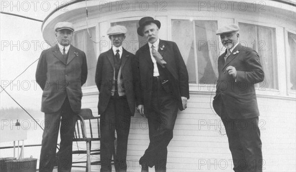 W.H. Fairbanks, Frank G. Carpenter, Tom Magowan, and Mr. MacPherson, between c1900 and 1916. Creator: Unknown.