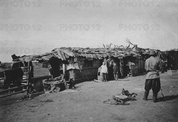 Workers' booths on Lake Shira., 1900-1909. Creator: LI Vonago.