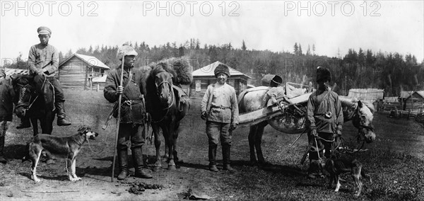 Hunters from the village of Pyanovo, Uriankhai region, 1900. Creator: Unknown.