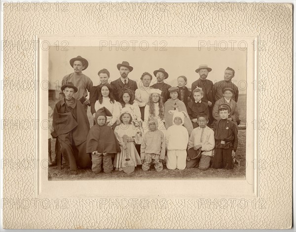 Participants in a children's performance on Lake Shira, 1907. Creator: Unknown.