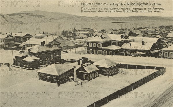 Nikolaevsk-on-Amur. Panorama of the western part of the city and the Amur, 1900. Creator: Unknown.