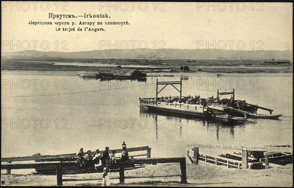 Irkutsk Crossing the Angara River on a boat, 1904-1914. Creator: Unknown.