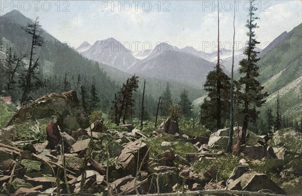 Valley of the Kuragan River, Right Tributary of the Katun River, in the Vicinity of..., 1911-1913. Creator: Sergei Ivanovich Borisov.