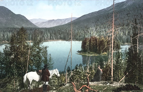 A Lake in the Valley of the Arasan River, a Tributary of the Belaia Berel River that..., 1911-13. Creator: Sergei Ivanovich Borisov.