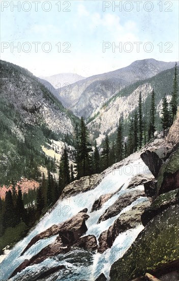 Valley of the Belaya-Berel River, a Tributary of the Bukhtarma River in the Vicinity of..., 1911-13. Creator: Sergei Ivanovich Borisov.