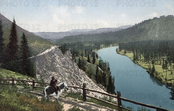 Blue Cliff, Koksa River Valley, Uimon Tract, 1911-1913. Creator: Sergei Ivanovich Borisov.