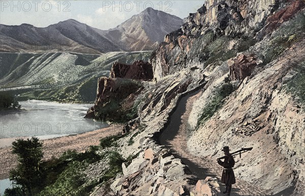 Chuyskiy Tract, on the Slopes of Kyngrar Cliff above the Confluence of the Yaloman... 1911-1913. Creator: Sergei Ivanovich Borisov.