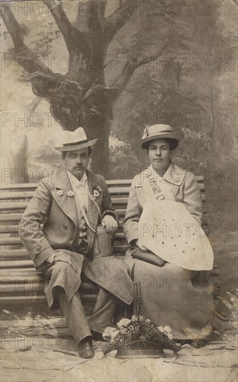 Uvarov and Volkov, collecting donations for the benefit of those wounded in World War I, 1910-1919. Creator: S. E. Gorshkov.