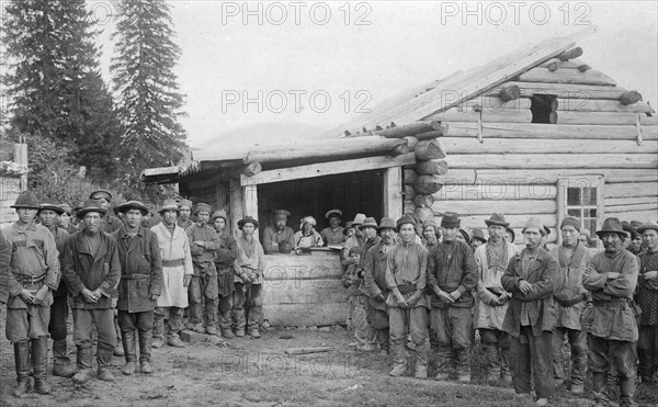 Group of Shoria Man and Members of a Land-Management Expedition, 1913. Creator: GI Ivanov.