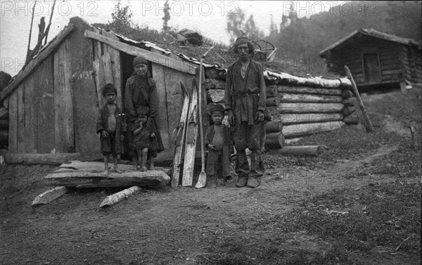Shoria Family by their Yurt, Ulus Kumys, 1913. Creator: GI Ivanov.