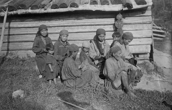 Shoria Women Making Shoes, 1913. Creator: GI Ivanov.