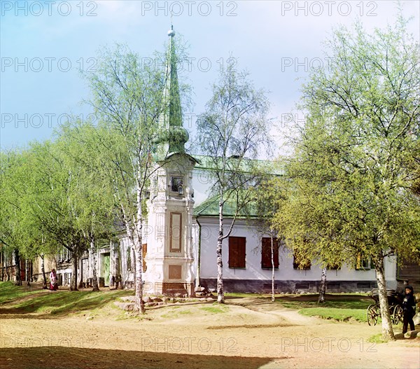 Old chapel on the street of the town of Ostashkov, 1910. Creator: Sergey Mikhaylovich Prokudin-Gorsky.