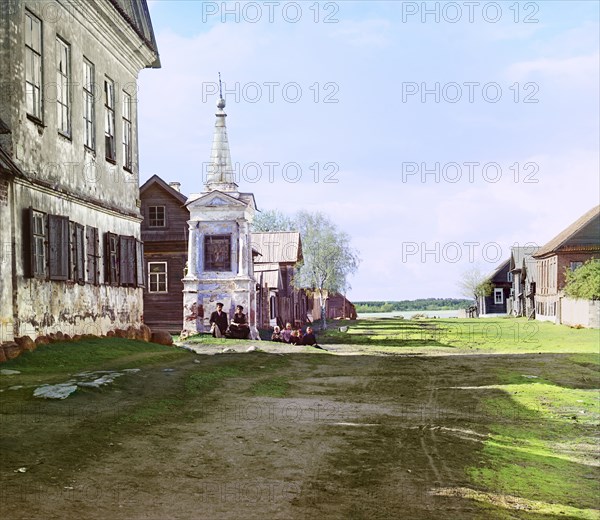 Old chapel on the waterfront in the town of Ostashkov, 1910. Creator: Sergey Mikhaylovich Prokudin-Gorsky.