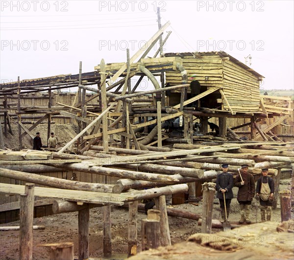 Water pumps, Beloomut, 1912. Creator: Sergey Mikhaylovich Prokudin-Gorsky.